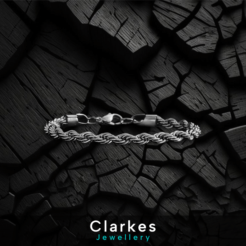 Men’s Boys Silver Rope Chain & Bracelet Set Cross Pendant Jewellery Set - Image 3