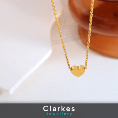 18ct Gold Bonded Stainless Steel Dainty Heart Pendant Necklace - Minimalist