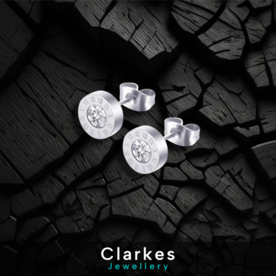 925 Silver Numeral Earring Set With Zircon Stone