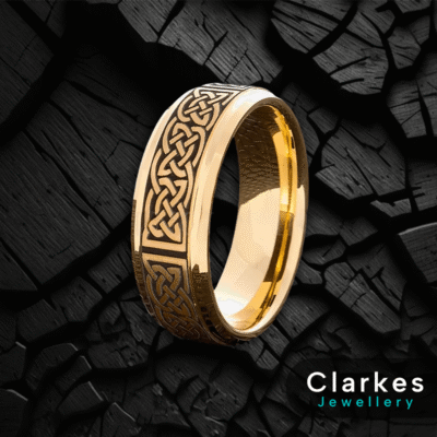9ct Gold Filled Textured Vintage Viking Style Band Ring