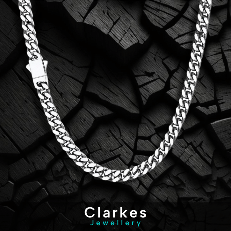 Italian Silver 9mm Cuban Chain Necklace Stainless Steel – 24″ (61cm)